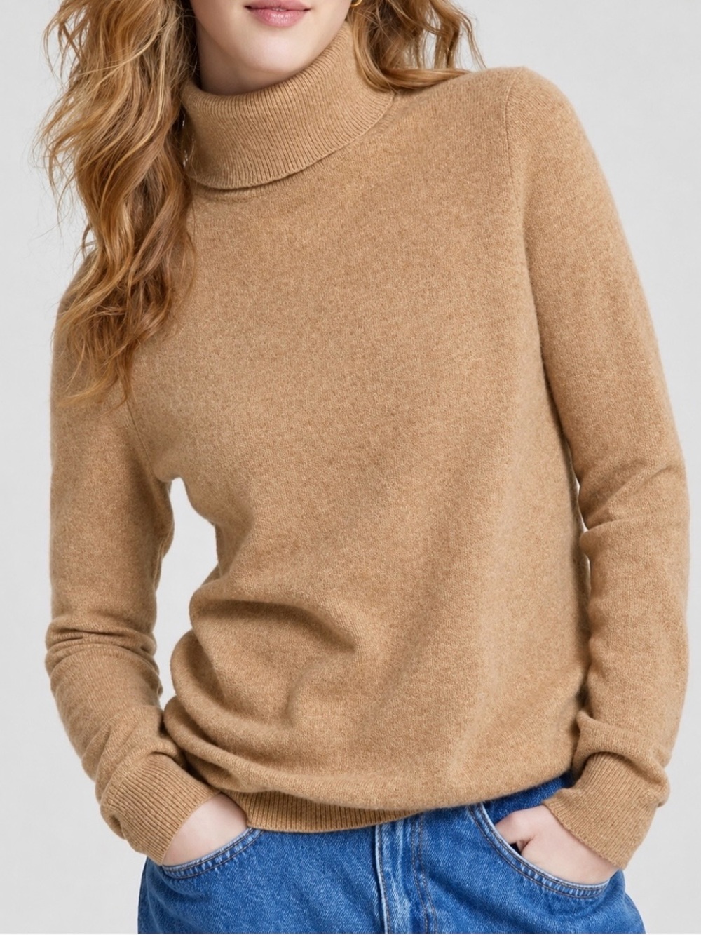 Charter Club Cashmere Turtleneck Sweater Camel XL Old Money Quiet Luxury
